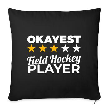Joueur de hockey moyen - Housse de coussin décorative 45 x 45 cm - noir - Devant