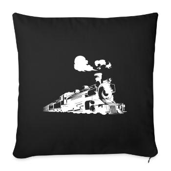 Locomotive à vapeur - Housse de coussin décorative 45 x 45 cm - noir - Devant
