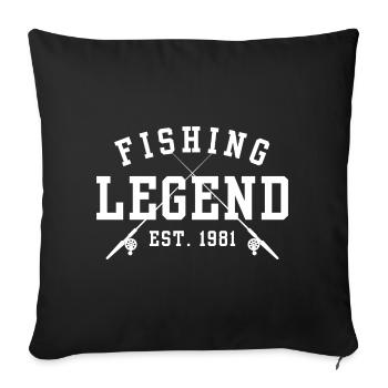 Fishing Legend Est 1981 - Sofa pillowcase 17,3'' x 17,3'' (45 x 45 cm) - black - Front