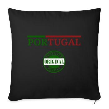 Fierté portugaise, j’adore le Portugal - Housse de coussin décorative 45 x 45 cm - noir - Devant