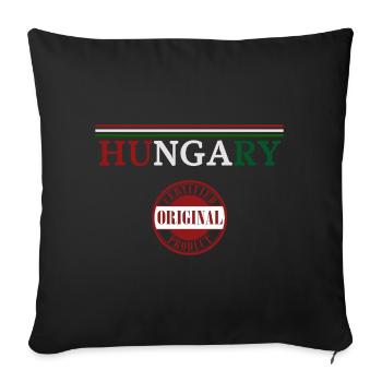 Hungarian pride, flag of Hungary - Sofa pillowcase 17,3'' x 17,3'' (45 x 45 cm) - black - Front