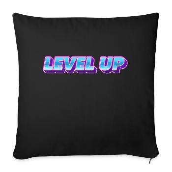 level up - Sofa pillowcase 17,3'' x 17,3'' (45 x 45 cm) - black - Front
