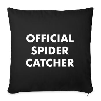 Attrape-araignées officiel - Housse de coussin décorative 45 x 45 cm - noir - Devant