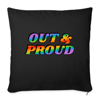 Ouvertement et fier LGBT PRiDE - Housse de coussin décorative 45 x 45 cm - noir - Devant