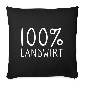 100% Landwirt - Sofakissenbezug 45 x 45 cm - Schwarz - Vorne