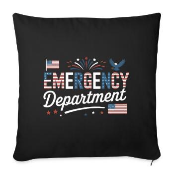 Infirmière d’urgence Fête de l’indépendance 4 juillet - Housse de coussin décorative 45 x 45 cm - noir - Devant