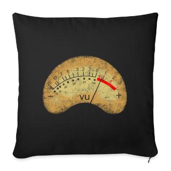 Analog VU Meter - Sofa pillowcase 17,3'' x 17,3'' (45 x 45 cm) - black - Front