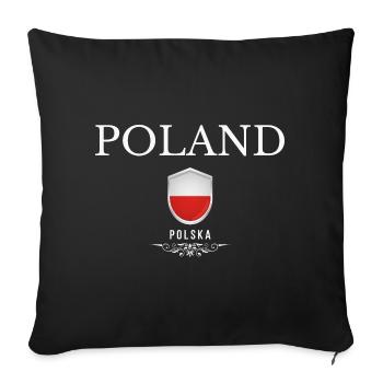 Polish pride, minimalist sleek design - Sofa pillowcase 17,3'' x 17,3'' (45 x 45 cm) - black - Front