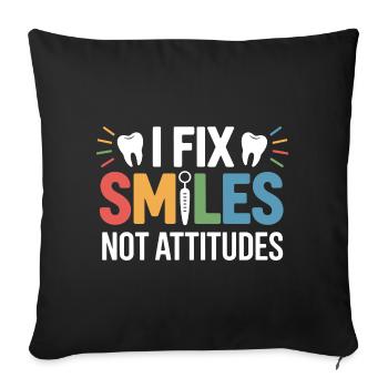 Conception artisanale du pont dentaire - Housse de coussin décorative 45 x 45 cm - noir - Devant
