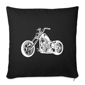 Chopper motorcycle design in white - Sofa pillowcase 17,3'' x 17,3'' (45 x 45 cm) - black - Front