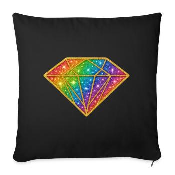 Rainbow Diamond Glitter - Sofa pillowcase 17,3'' x 17,3'' (45 x 45 cm) - black - Front
