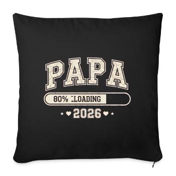Dad 2026 Loading Dad-to-be - Sofa pillowcase 17,3'' x 17,3'' (45 x 45 cm) - black - Front