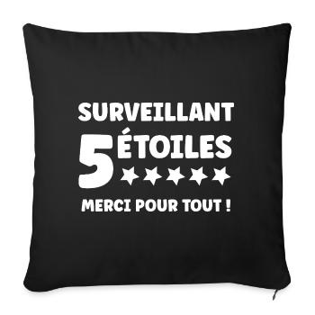 supervisor - Sofa pillowcase 17,3'' x 17,3'' (45 x 45 cm) - black - Front