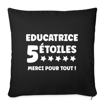 educatrice - Housse de coussin décorative 45 x 45 cm - noir - Devant