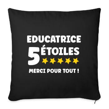 educatrice - Housse de coussin décorative 45 x 45 cm - noir - Devant