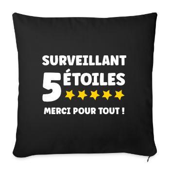 supervisor - Sofa pillowcase 17,3'' x 17,3'' (45 x 45 cm) - black - Front