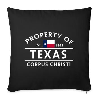 Texas Corpus Christi 1845 - Sofa pillowcase 17,3'' x 17,3'' (45 x 45 cm) - black - Front