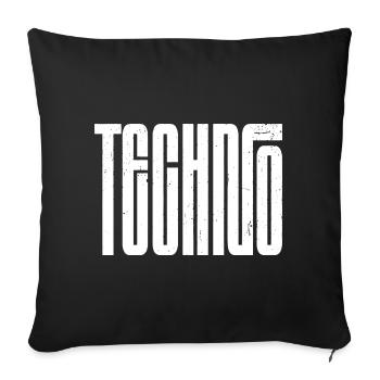 Techno Bold Retro Typografie - Sofakissenbezug 45 x 45 cm - Schwarz - Vorne