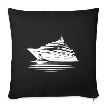 Pur sentiment de croisière, veuillez aller sur le pont solaire - Housse de coussin décorative 45 x 45 cm - noir - Devant