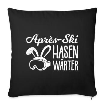 Après Moniteur de ski APRES-SKI BUNNY WARDEN DRÔLE - Housse de coussin décorative 45 x 45 cm - noir - Devant