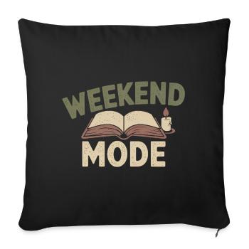 Weekend Mode – Cozy Buch & Kerze - Sofakissenbezug 45 x 45 cm - Schwarz - Vorne