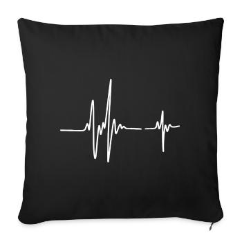 Heartbeat - Rhythm of Life - Sofa pillowcase 17,3'' x 17,3'' (45 x 45 cm) - black - Front