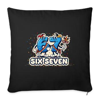 67 Six Seven Meme Costume Carnaval Carnaval 6 7 - Housse de coussin décorative 45 x 45 cm - noir - Devant