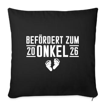 Baby Shower promu au rang d’oncle 2026 - Housse de coussin décorative 45 x 45 cm - noir - Devant