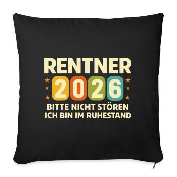 Pensioners 2026 Retirement Please Do Not Disturb - Sofa pillowcase 17,3'' x 17,3'' (45 x 45 cm) - black - Front
