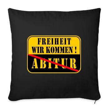 Ortsschild Ende - Abitur - Sofakissenbezug 45 x 45 cm - Schwarz - Vorne