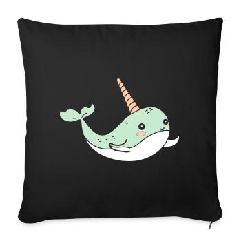 narval - Housse de coussin décorative 45 x 45 cm - noir - Devant