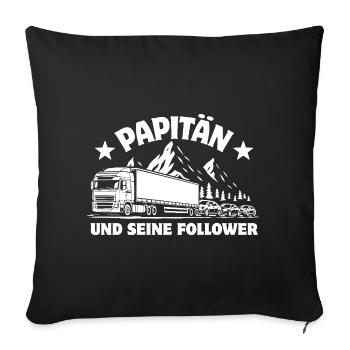 Papitän et ses partisans - Camion - Embouteillage - Housse de coussin décorative 45 x 45 cm - noir - Devant