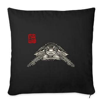 Turtle Asian - Sofa pillowcase 17,3'' x 17,3'' (45 x 45 cm) - black - Front