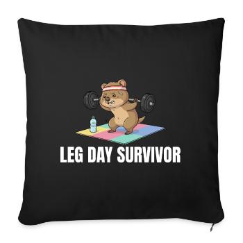 Entraînement Survivor Survivor du Jour des Jambes - Housse de coussin décorative 45 x 45 cm - noir - Devant