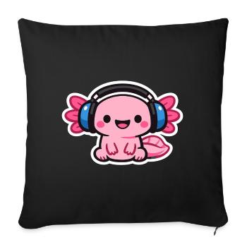 Dragon casque câlin - Housse de coussin décorative 45 x 45 cm - noir - Devant