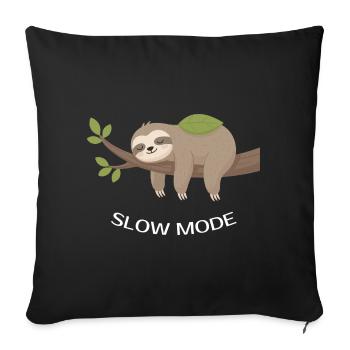Slow Mode Sloth on Branch - Sofa pillowcase 17,3'' x 17,3'' (45 x 45 cm) - black - Front