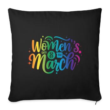 Women Day 8th March - Sofa pillowcase 17,3'' x 17,3'' (45 x 45 cm) - black - Front