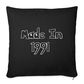 Made 1991 – the iconic style of the 90s - Sofa pillowcase 17,3'' x 17,3'' (45 x 45 cm) - black - Front