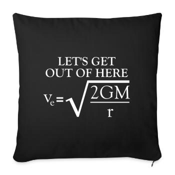 Blague sur la physique : Vitesse d’évasion – Drôle de connaissance - Housse de coussin décorative 45 x 45 cm - noir - Devant