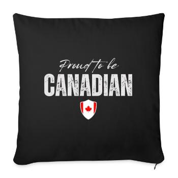 Fier d’être Canadien, fabriqué au Canada - Housse de coussin décorative 45 x 45 cm - noir - Devant