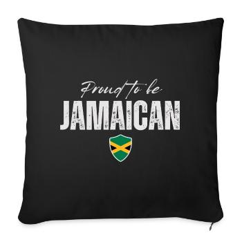 Jamaïcain fier, fabriqué en Jamaïque - Housse de coussin décorative 45 x 45 cm - noir - Devant