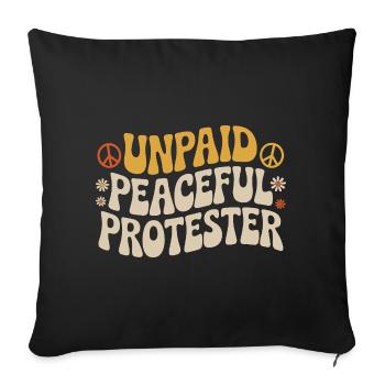 Militant pacifique non rémunéré déclarant Manifestation - Housse de coussin décorative 45 x 45 cm - noir - Devant