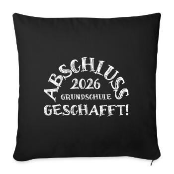 Abschluss 2026 Grundschule geschafft! - Sofakissenbezug 45 x 45 cm - Schwarz - Vorne