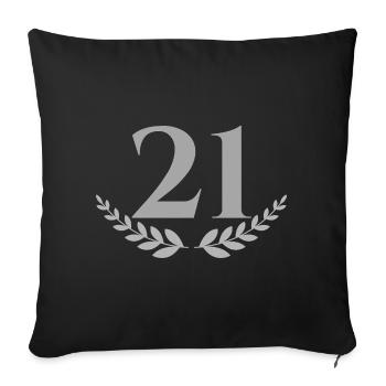 21 - Sofakissenbezug 45 x 45 cm - Schwarz - Vorne