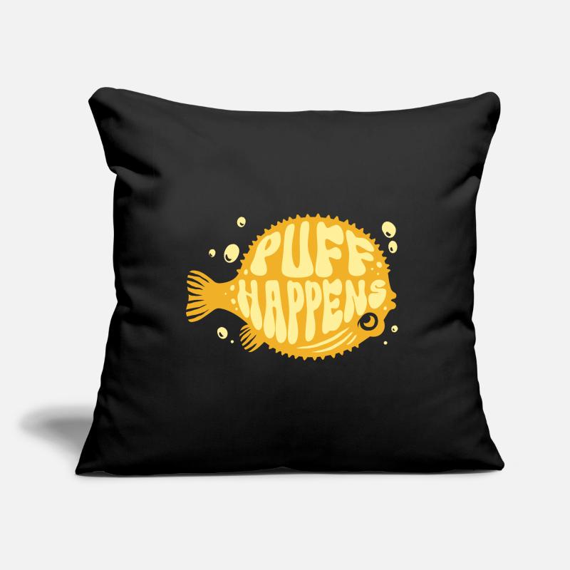 Le Poisson-Globe Suff Arrive Housse de coussin décorative 45 x 45 cm