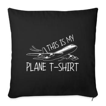 Pilote de vol d’avion Airplane Airline - Housse de coussin décorative 45 x 45 cm - noir - Devant