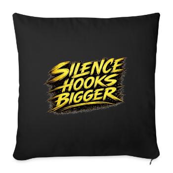 Silence Hooks Design de pêche à la carpe plus grande - Housse de coussin décorative 45 x 45 cm - noir - Devant