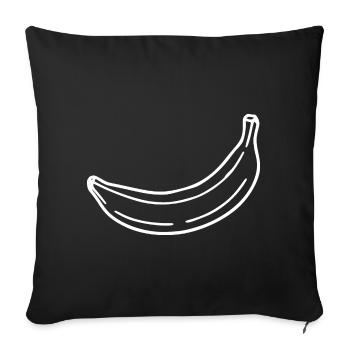Banane minimaliste cadeau minimaliste - Housse de coussin décorative 45 x 45 cm - noir - Devant