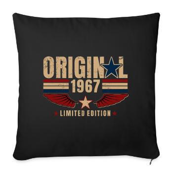 59th Birthday Gift Original Vintage 1967 - Sofa pillowcase 17,3'' x 17,3'' (45 x 45 cm) - black - Front
