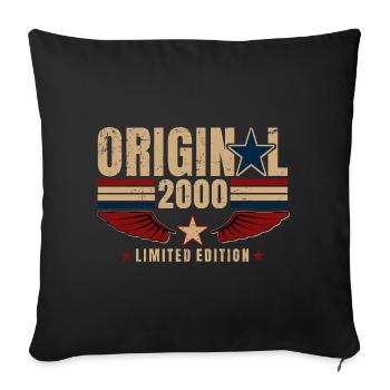 Cadeau d’anniversaire 26 Vintage original 2000's - Housse de coussin décorative 45 x 45 cm - noir - Devant